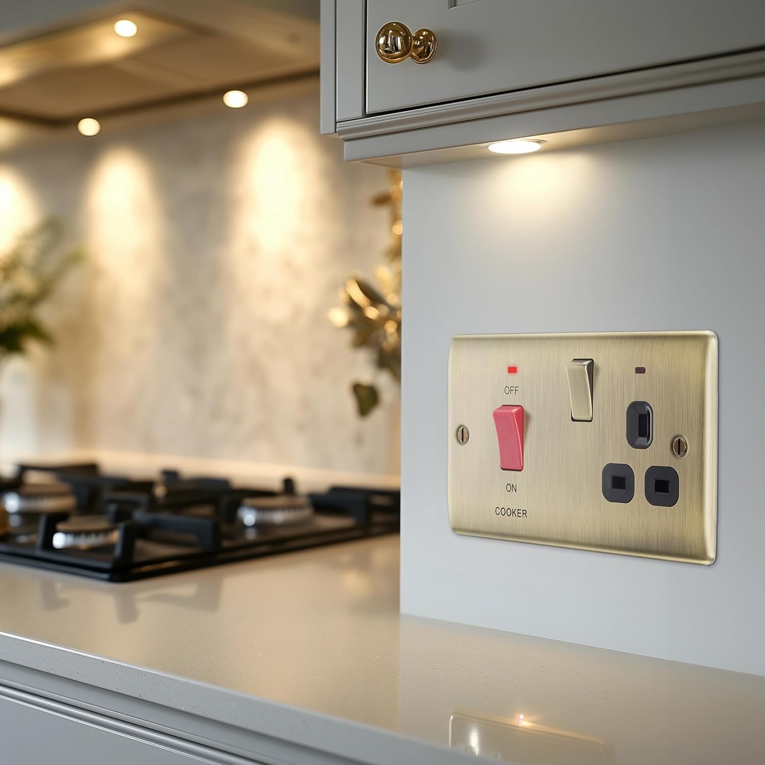 Cooker Control Cover SR Cooker Controle Unit Cover Plate Metal - Satin Brass SR TTSB-08